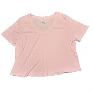 Rue 21 Essentials Women's Pink V-Neck Crop Top 2X